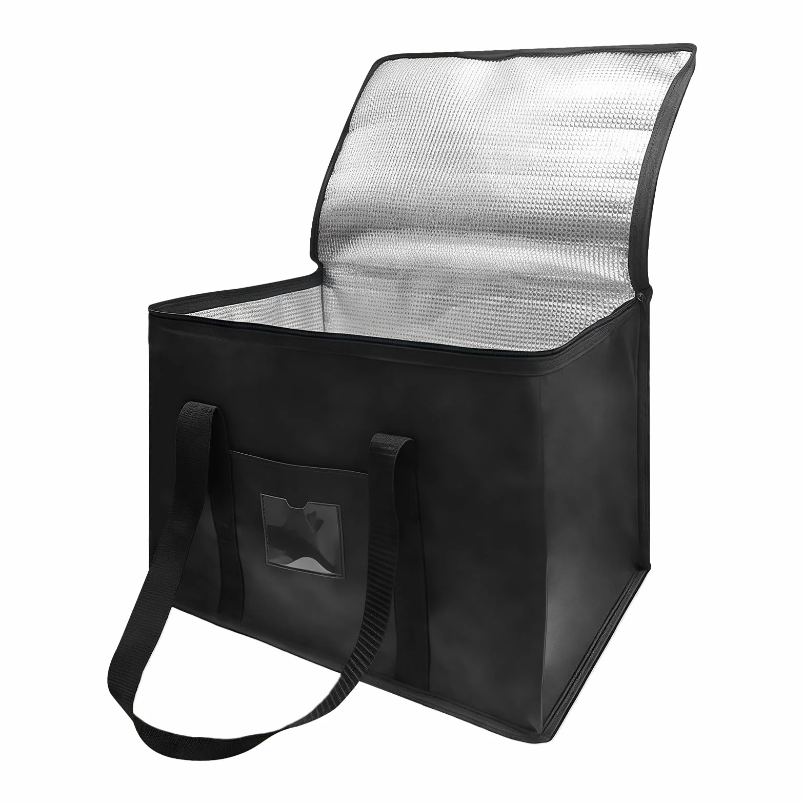 Torba chłodząca 40 l, torba chłodząca na zakupy, duża torba termiczna, składana torba termiczna, szczelna, wodoszczelna, na kemping, zakupy, podróże, na plażę (czarna, 43 x 30 x 31 cm)