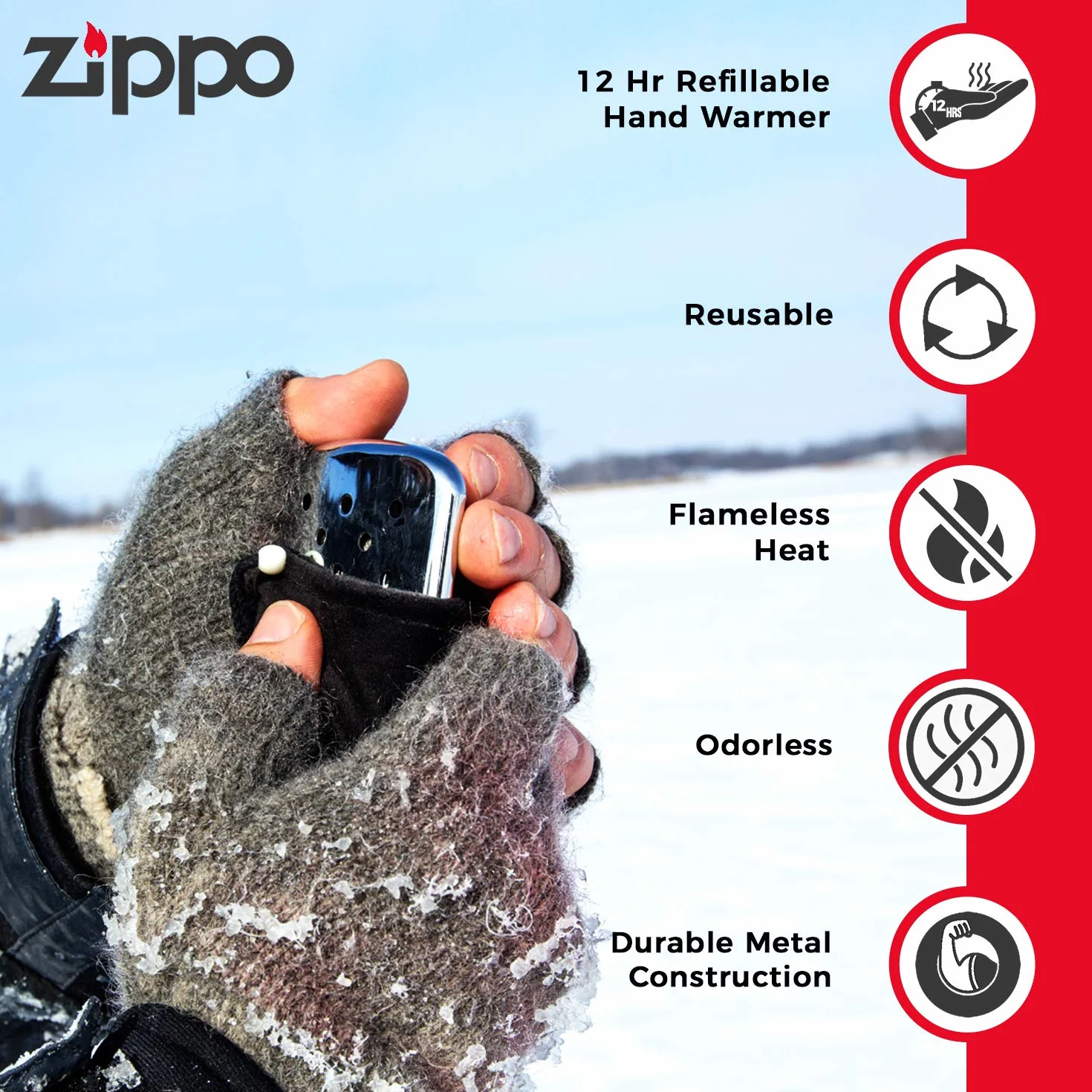 Zippo Unisex 60001470 Ogrzewacz do Dłoni, Czarny