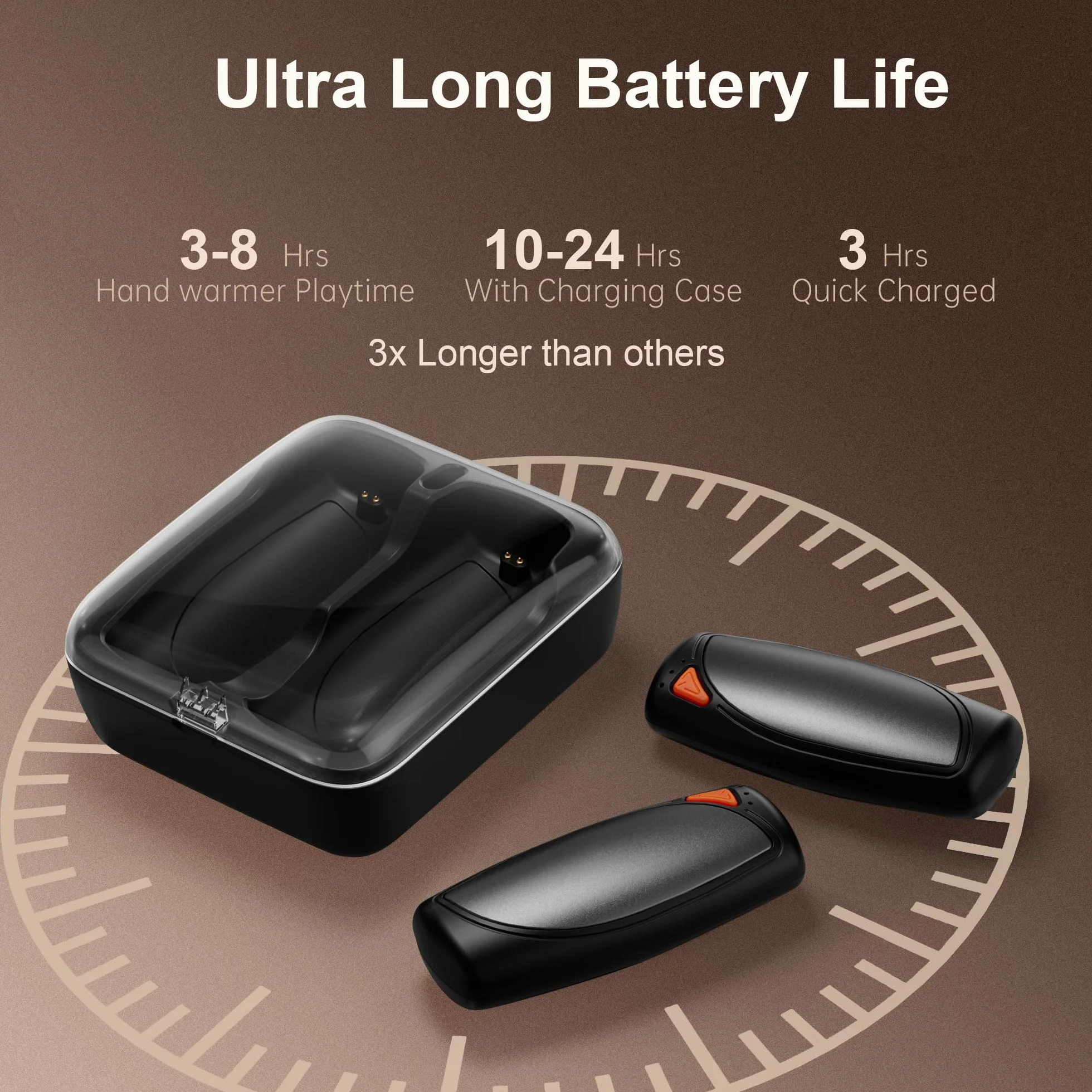 COTOP Elektryczny ogrzewacz do rąk, 2 sztuki, wielokrotnego użytku, z etui do ładowania, akumulator 14000 mAh, ładowany przez USB C, 3 stopnie ogrzewania, obustronne ogrzewanie do 55°C, prezent dla