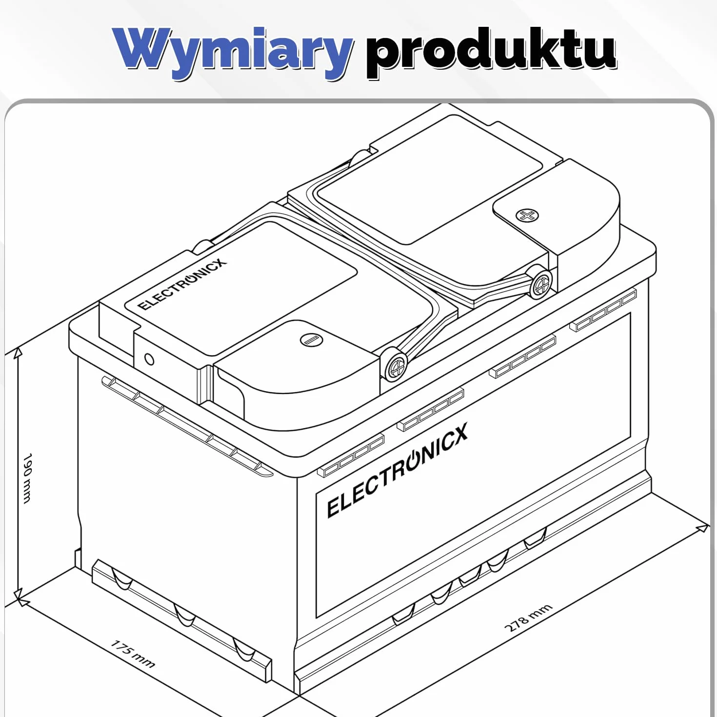 Electronicx AGM CARAVAN akumulator zasilający 12V 100Ah / 100 Ah Deep Cycle – zamknięty, biegun dodatni po prawej stronie-do kampera,systemów solarnych-akumulator cykliczny do zastosowań rekreacyjnych