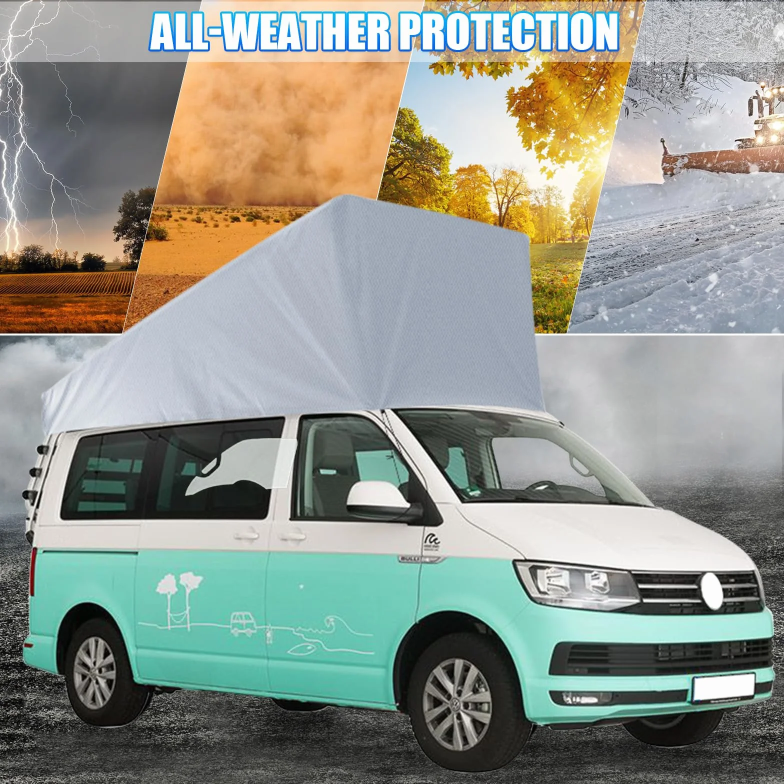 Pop-Top ochrona dachu, zamiennik do VW T5 T6, ochrona przed warunkami atmosferycznymi, namiot dachowy do rozkładanego dachu do spania, na kemping, nie nadaje się do dachów wyposażonych