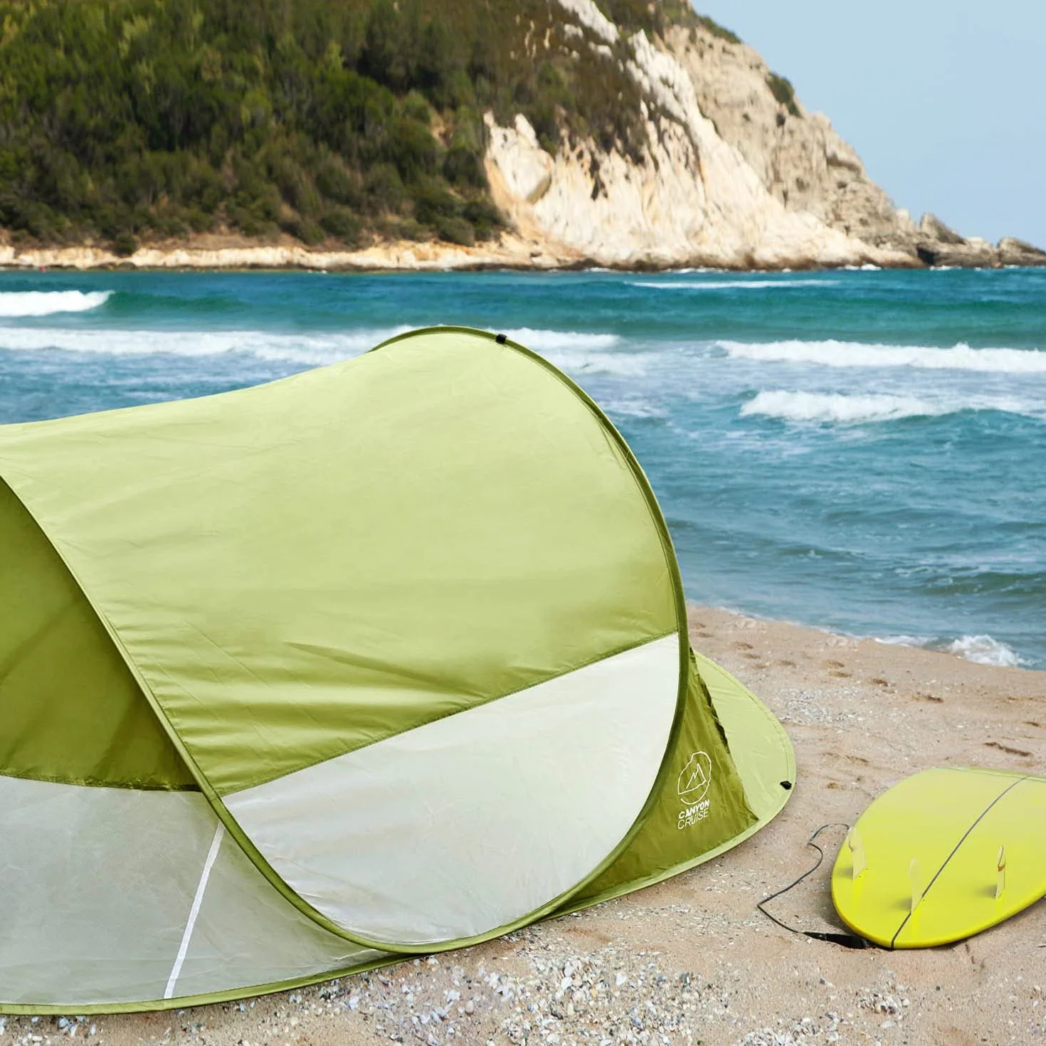 CANYON CRUISE Beach Shell Namiot plażowy Pop Up Osłona przeciwwiatrowa Namiot do rzucania na plażę Błyskawiczna markiza samonastawna Namiot na zewnątrz automatyczny namiot z ochroną przeciwsłoneczną UV