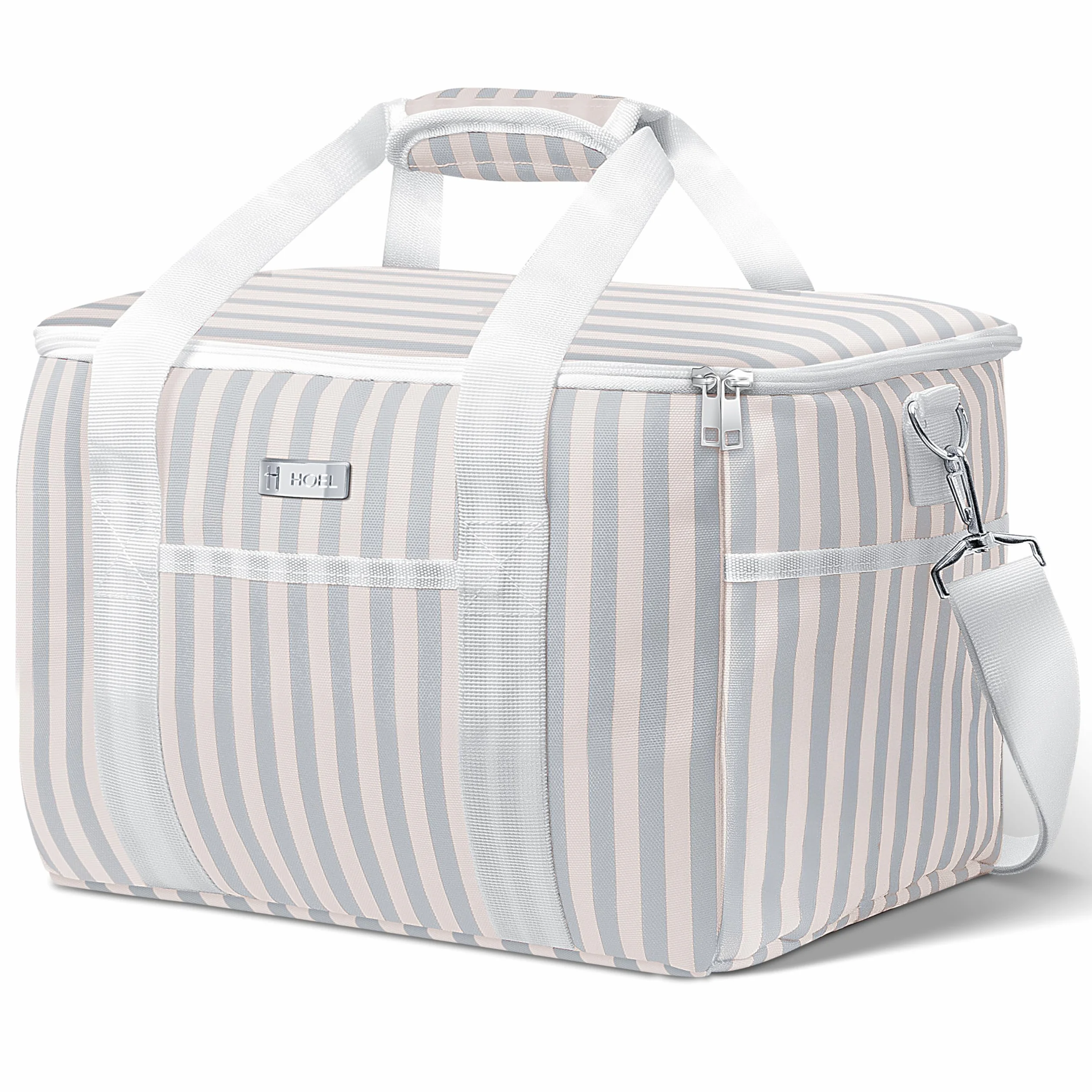 HOEL Torba chłodząca, duża, 20 l/30 l, składana – izolowana torba termiczna – torba na lunch wodoszczelna i zabezpieczona przed wyciekiem – torba izolacyjna do samochodu i na zakupy – torba piknikowa