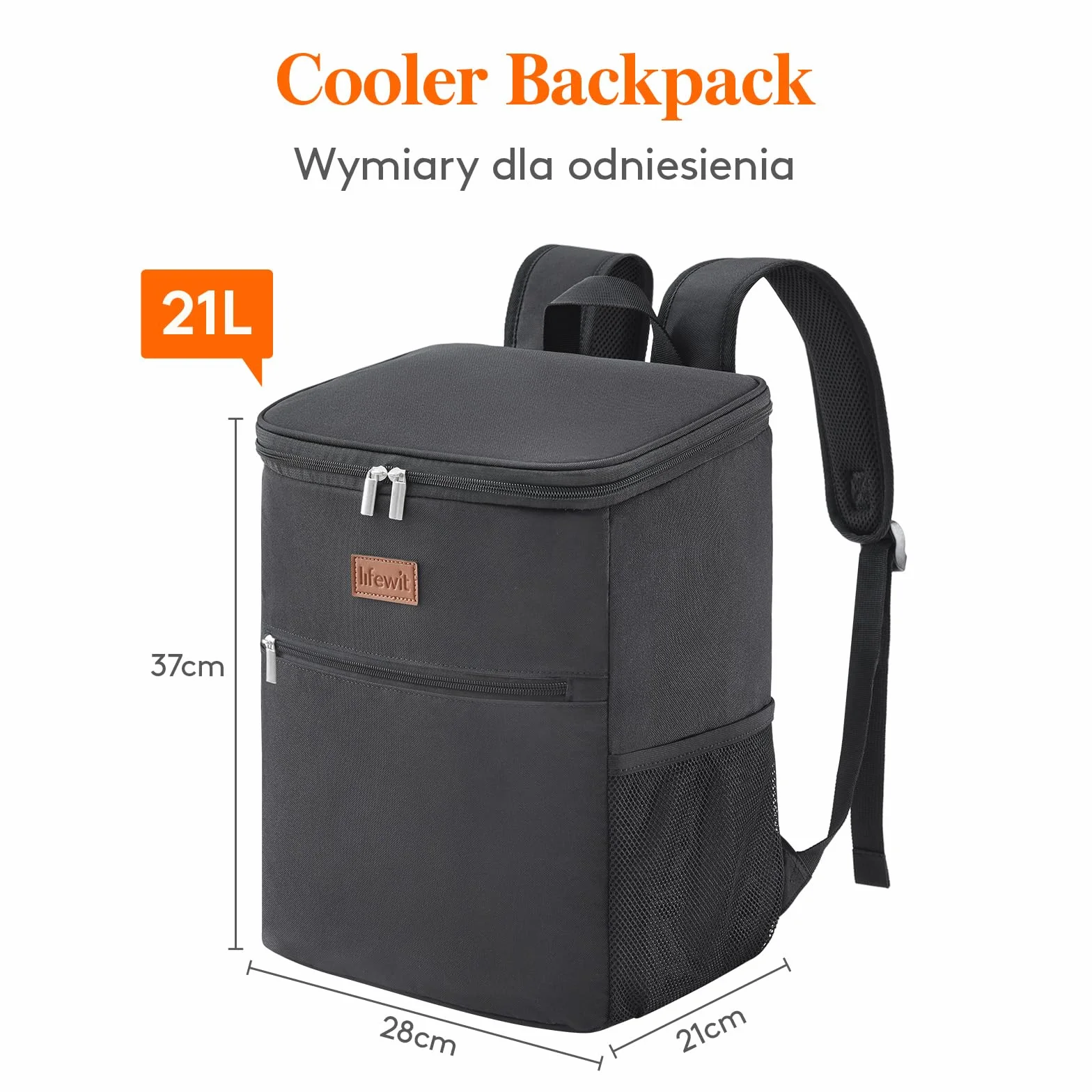 Lifewit Torba Termiczna Plecak, Duża Plecak Chłodzący dla Dorosłych, Torba Piknikowa Izolowana, Cooler Bag Wodoodporna Przenośna na Piknik, Plażę, Camping, Podróż