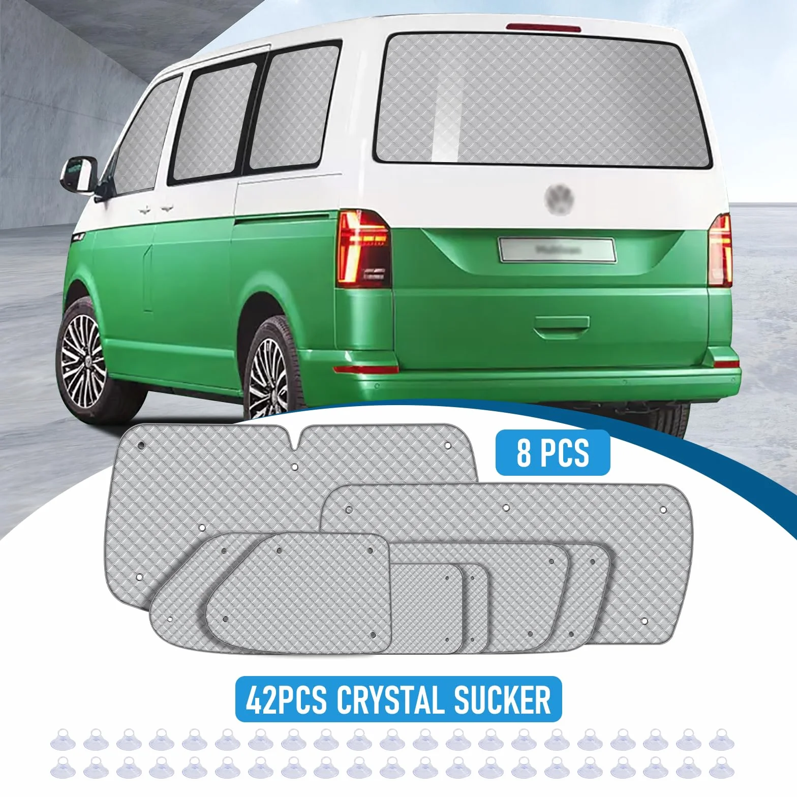 8 Szt. Mat Termicznych Do Kabiny Kierowcy LWB VW T4, Luksusowa Wewnętrzna Osłona Przeciwsłoneczna, Zestaw Do Zaciemnienia, Ochrona Przed Słońcem i Wiatrem