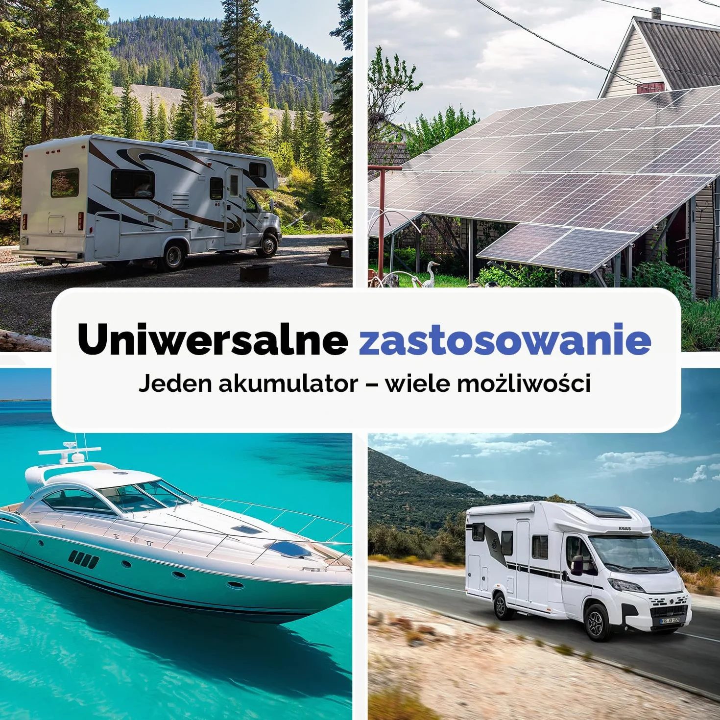 Electronicx AGM CARAVAN akumulator zasilający 12V 100Ah / 100 Ah Deep Cycle – zamknięty, biegun dodatni po prawej stronie-do kampera,systemów solarnych-akumulator cykliczny do zastosowań rekreacyjnych