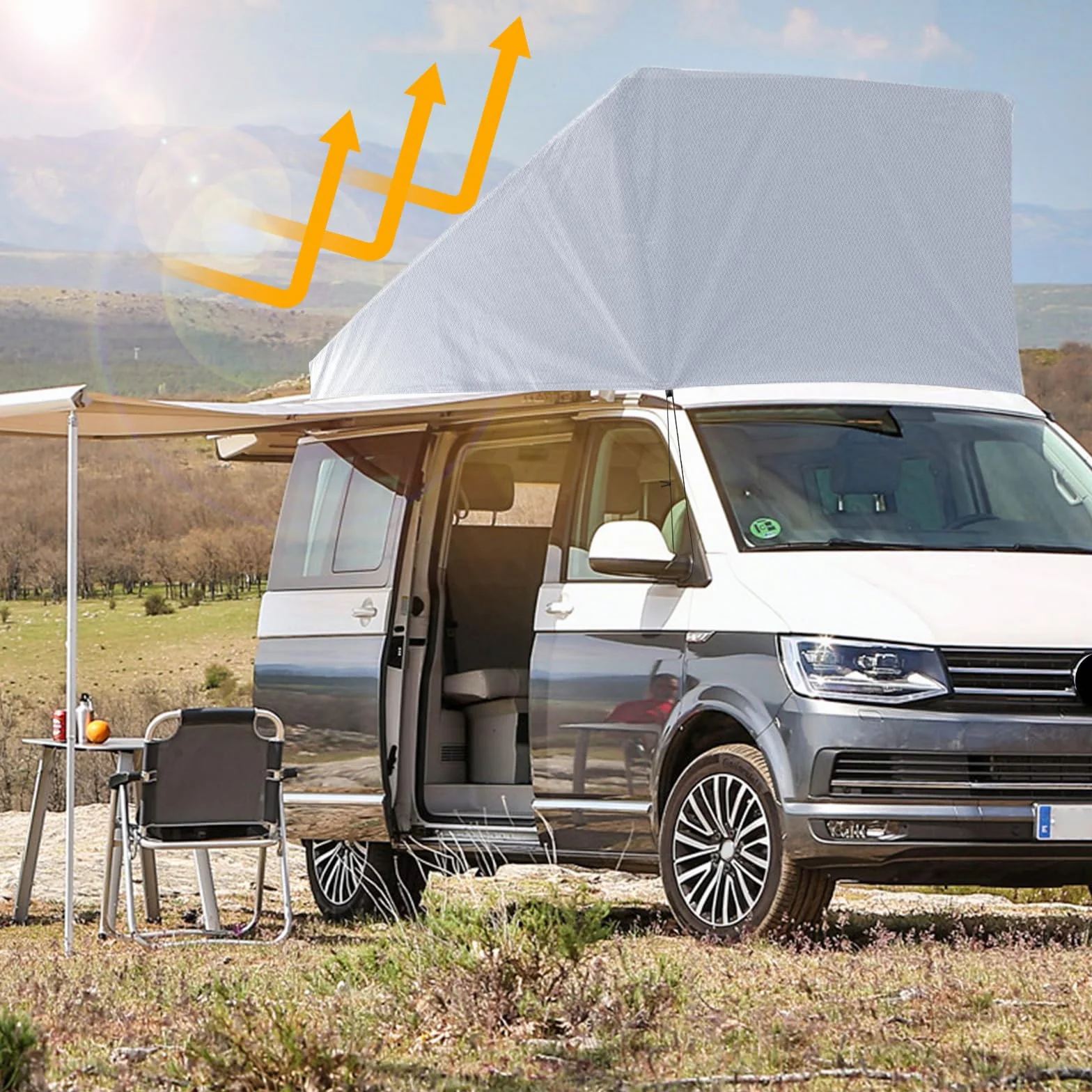 Pop-Top ochrona dachu, zamiennik do VW T5 T6, ochrona przed warunkami atmosferycznymi, namiot dachowy do rozkładanego dachu do spania, na kemping, nie nadaje się do dachów wyposażonych