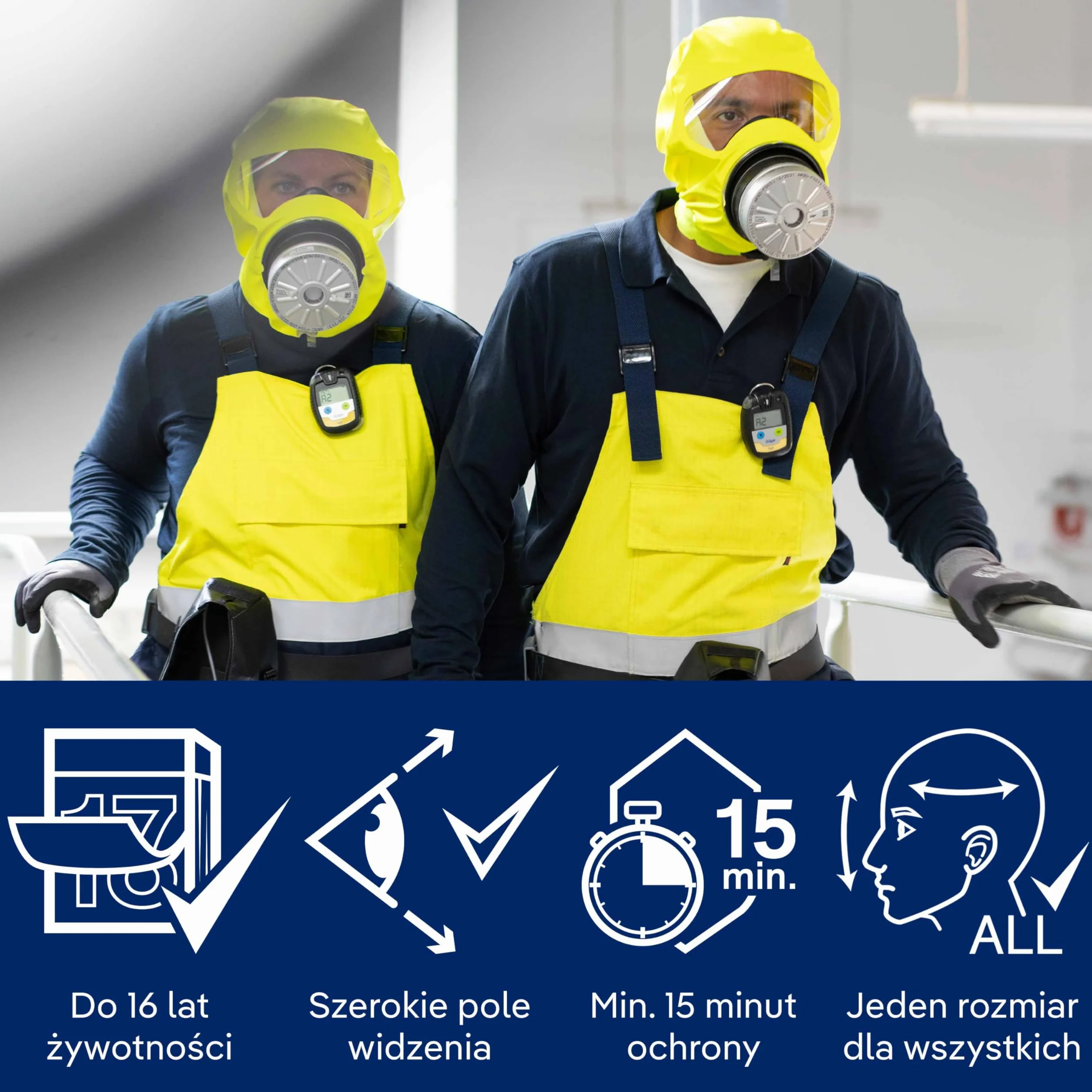 Dräger PARAT 7530 kombinowany okap przeciwpożarowy i przemysłowy | skuteczna osłona ratunkowa z filtrem kombi ABEK CO P3 | Hard Case