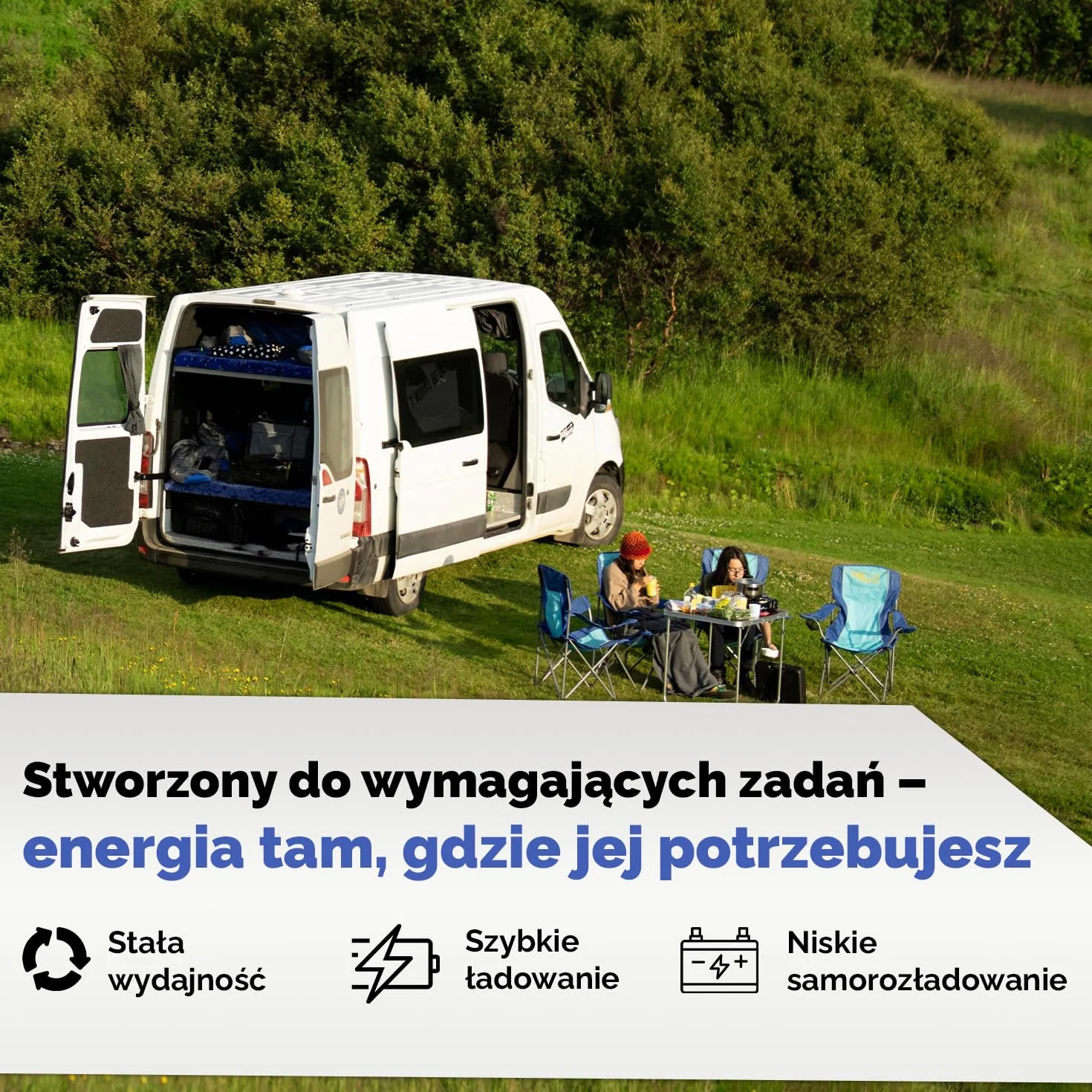 Electronicx AGM CARAVAN akumulator zasilający 12V 100Ah / 100 Ah Deep Cycle – zamknięty, biegun dodatni po prawej stronie-do kampera,systemów solarnych-akumulator cykliczny do zastosowań rekreacyjnych
