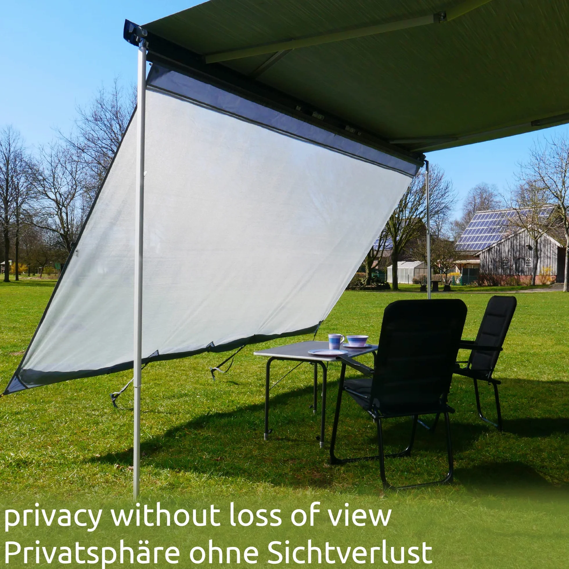 your GEAR Sun & Rain Blocker – przednia ścianka markizy lub ściany boczne do markizy – różne rozmiary – ochrona UPF 50+, słup wody 5000 mm, 3 paski o Ø 4,3 6,2 i 7 mm, szerokości od 240 do 480 cm