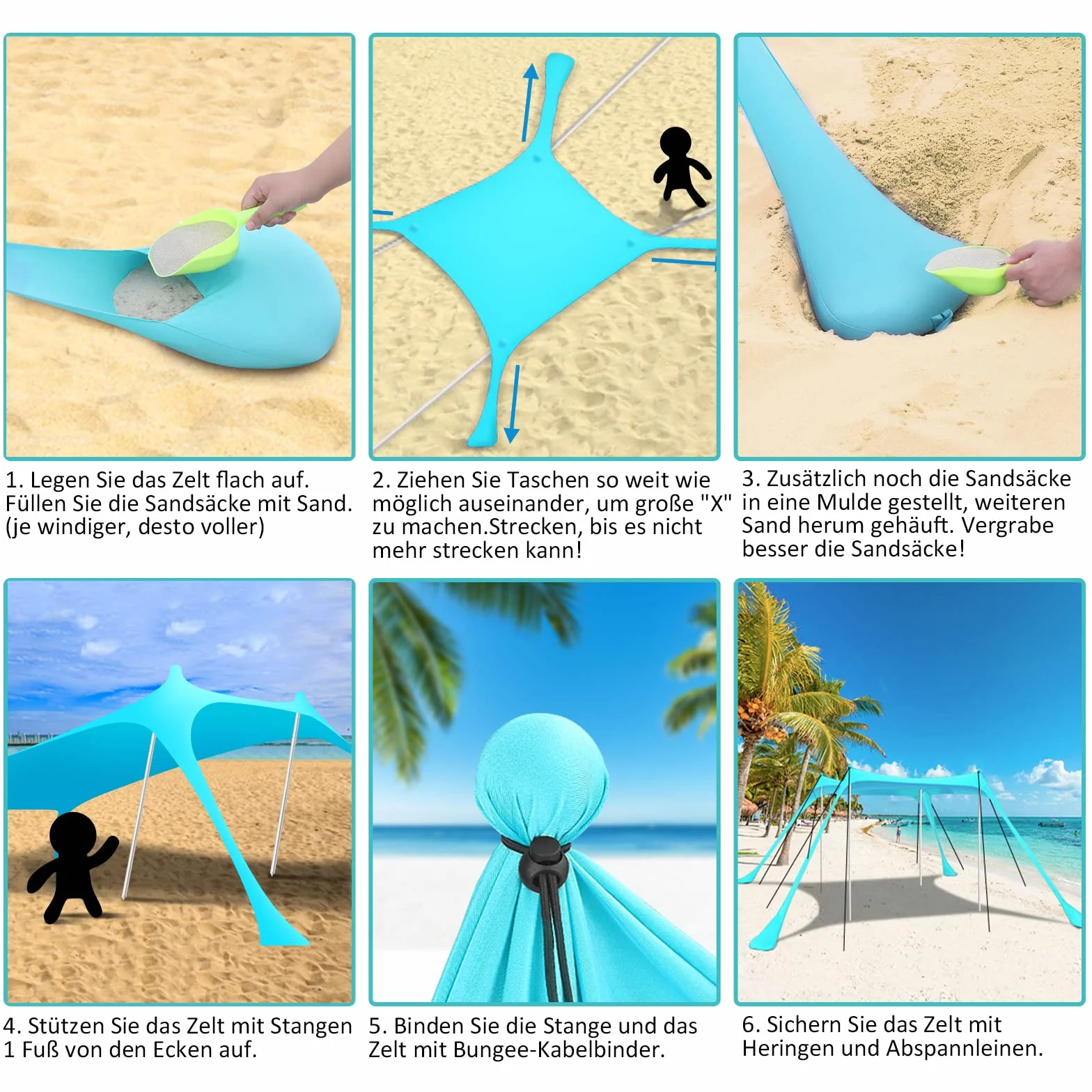 Namiot plażowy Riggoo ochrona przed słońcem na kemping, wędkowanie, zabawę na podwórku lub piknik