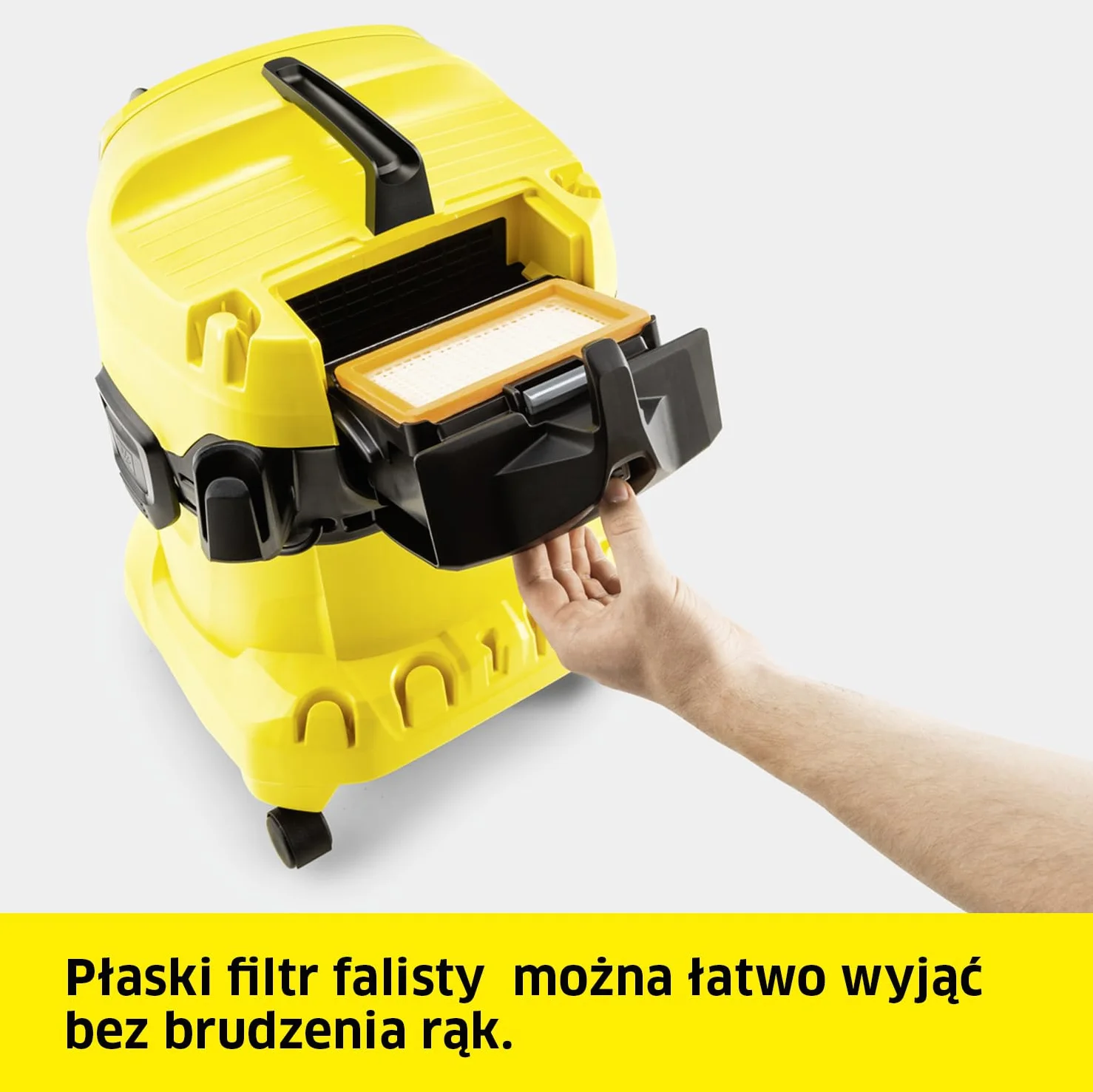 Kärcher odkurzacz na mokro/sucho WD 4 V-20/5/22, moc: 1000 W, plastikowy pojemnik: 20 l, wąż: 2,2 m, funkcja wydmuchu, płaski filtr falisty, ssawka podłogowa i szczelinowa, worek filtrujący