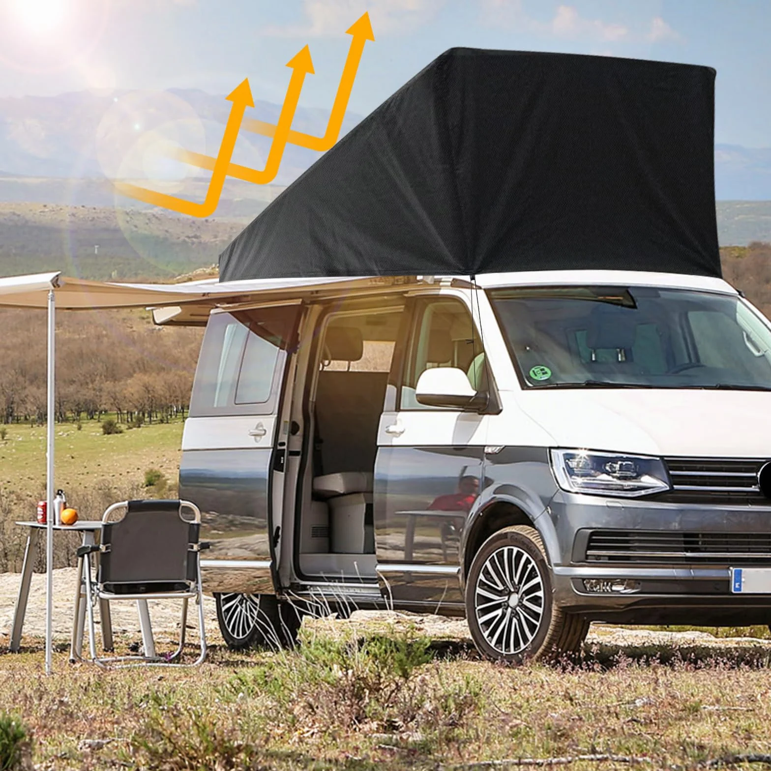 Pop-Top ochrona dachu, zamiennik do VW T5 T6, ochrona przed warunkami atmosferycznymi, namiot dachowy do rozkładanego dachu do spania, na kemping, nie nadaje się do dachów wyposażonych