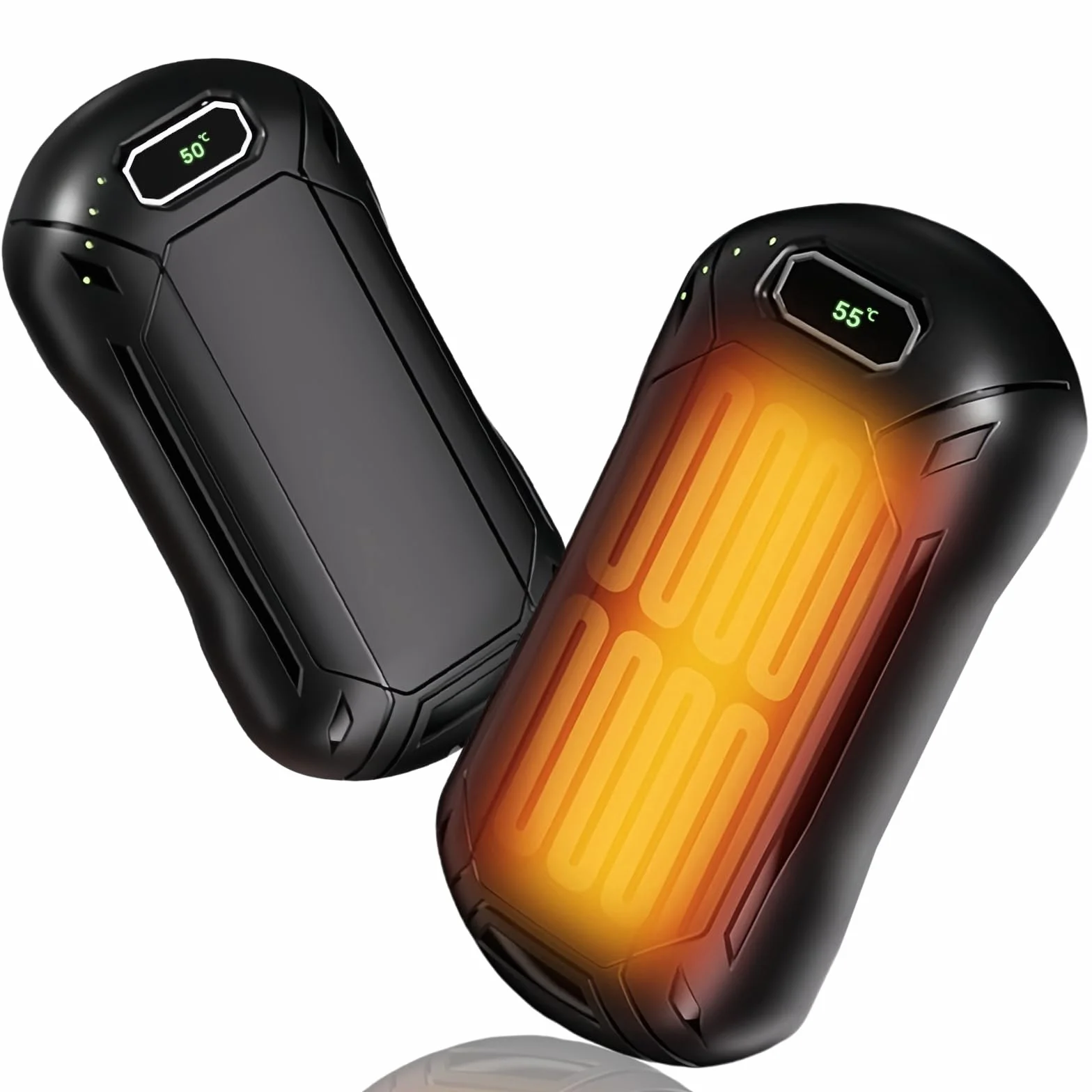 Paczka 2 sztuk podgrzewaczy rąk naładowanych o pojemności 6000 mAh, 3 stopnie regulowanej temperatury, idealne do kempingu, narci, polowania oraz prezentów na Boże Narodzenie