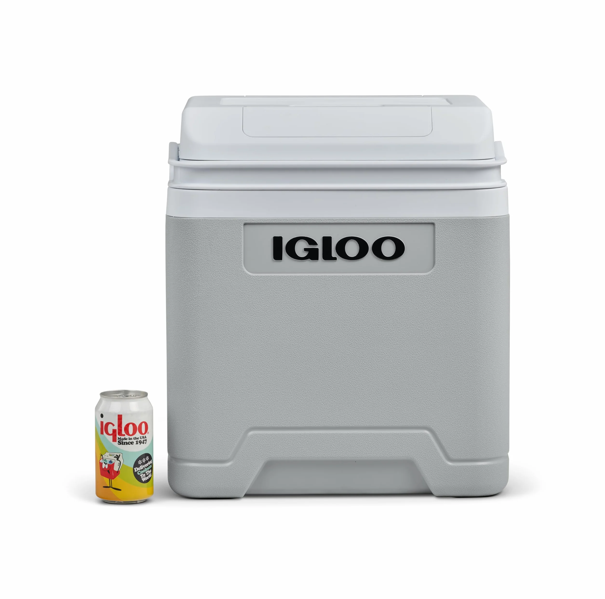 IGLOO IE24DC elektryczna lodówka turystyczna 12V, 24L – kompaktowa lodówka samochodowa na kemping, wakacje, łódź i festiwale, lekka i przenośna, z praktycznym schowkiem na kabel