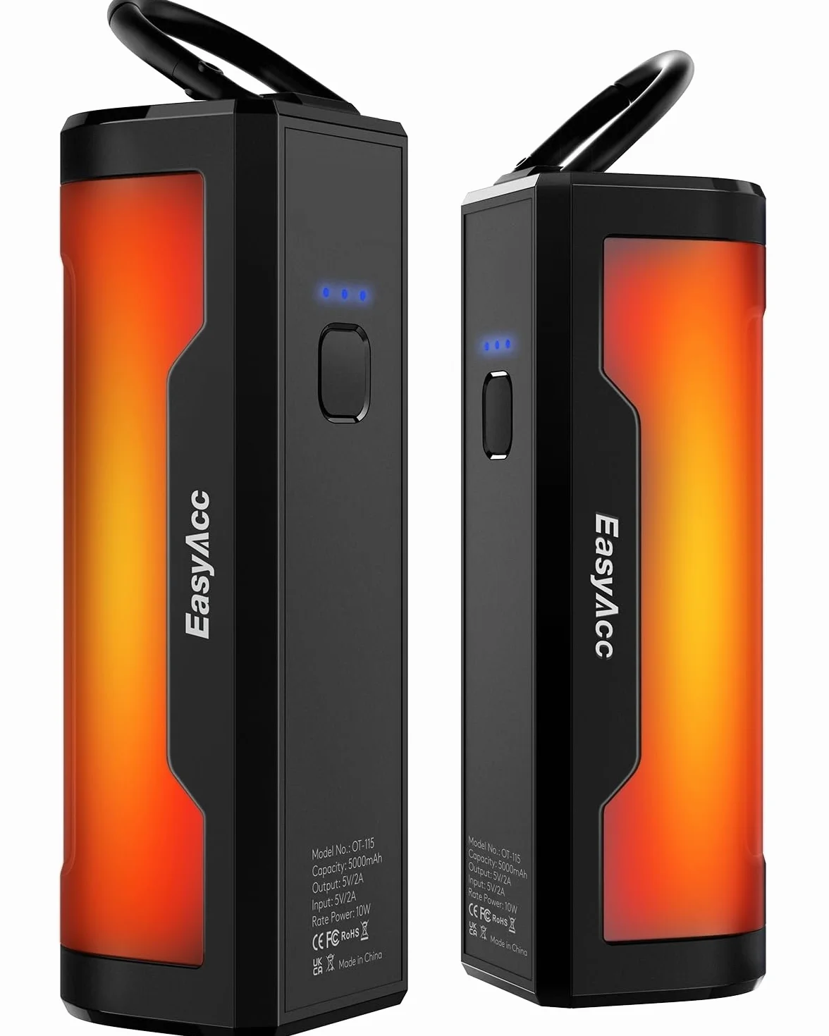 EasyAcc Podgrzewacz do Rąk, Akumulatorowy 2×5000 mAh, Magnetyczny Elektryczny Ogrzewacz Dłoni, Do 16 Godzin | Maks. 55°C | Wielokrotnego Użytku, Powerbank USB na Raynauda, Golf, Zimę – OT115