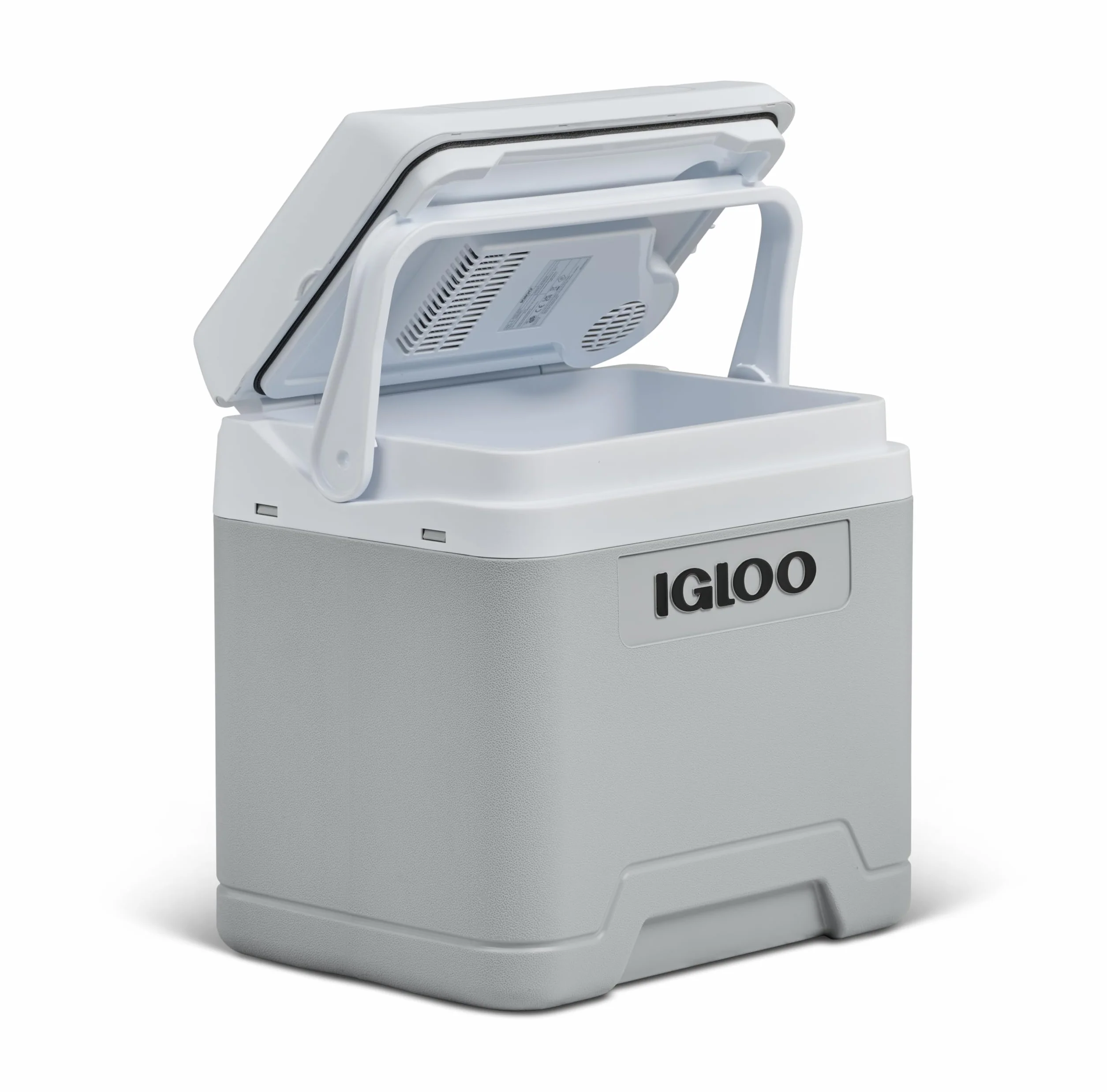 IGLOO IE24DC elektryczna lodówka turystyczna 12V, 24L – kompaktowa lodówka samochodowa na kemping, wakacje, łódź i festiwale, lekka i przenośna, z praktycznym schowkiem na kabel