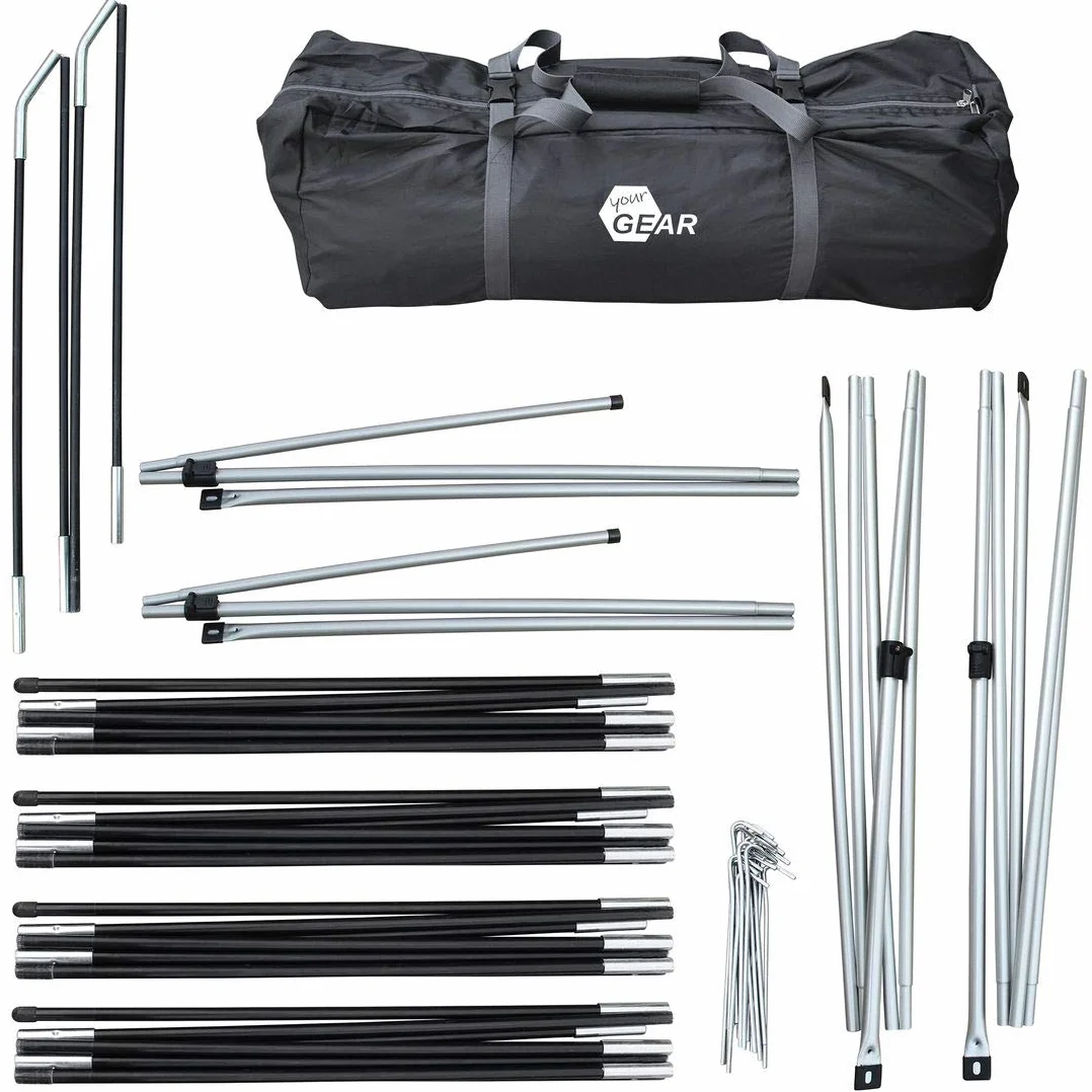 your GEAR Werona 390 przedsionek namiotowy do przyczep kempingowych, ochrona przed promieniowaniem UV 50+, wodoszczelny, 5000 mm, kolor niebieski, szary