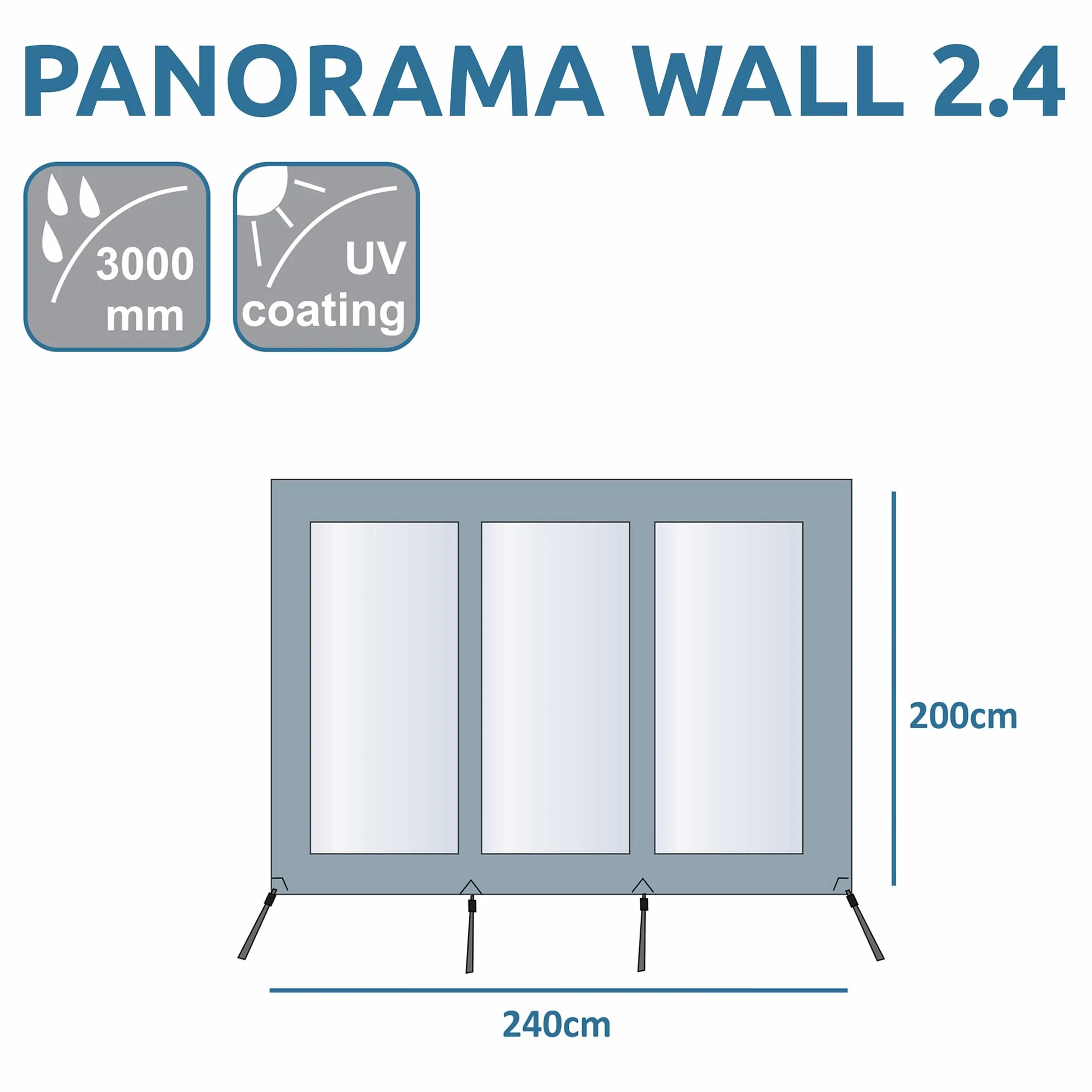 your GEAR Panorama Wall 2,4 x 2 m – ściana przednia do markizy chroni przed słońcem, wiatrem i deszczem