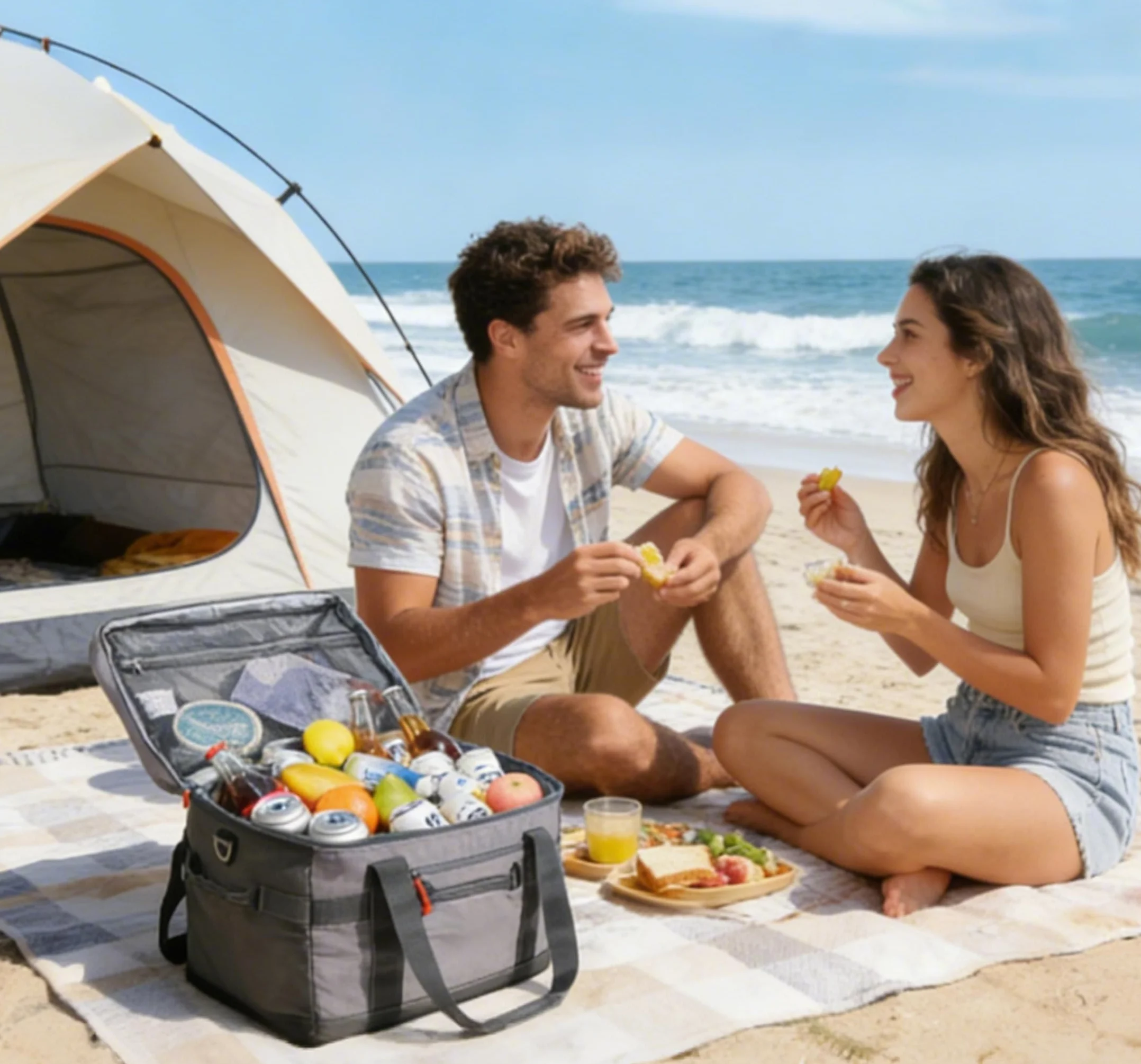 TOURIT Torba chłodząca 48/60 puszek izolowana miękka torba chłodząca duża składana torba chłodząca 32/40 l chłodziarki na lunch na piknik, plażę, do pracy, na wycieczkę