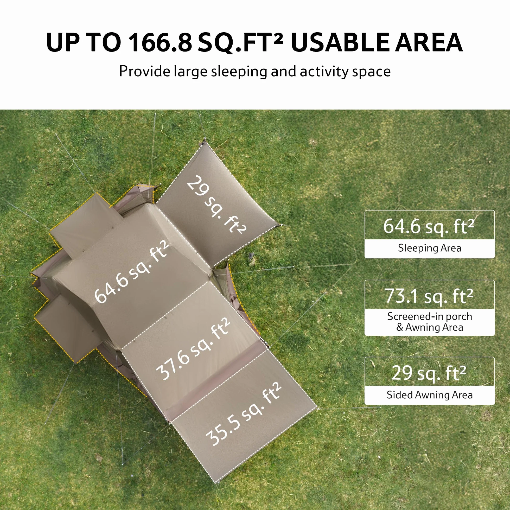 Naturehike Village 6,0 ㎡ namiot rodzinny Pop Up domowy namiot kempingowy namiot kempingowy dla 4 osób Duży namiot tunelowy z 2000mm słupem wody