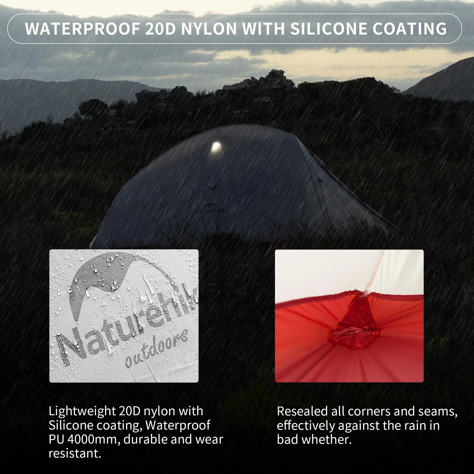 Naturehike Cloud-Up 2 Ultralight Tent Namiot z Plecakiem dla 2 Osób Piesze Wycieczki Kemping na świeżym Powietrzu