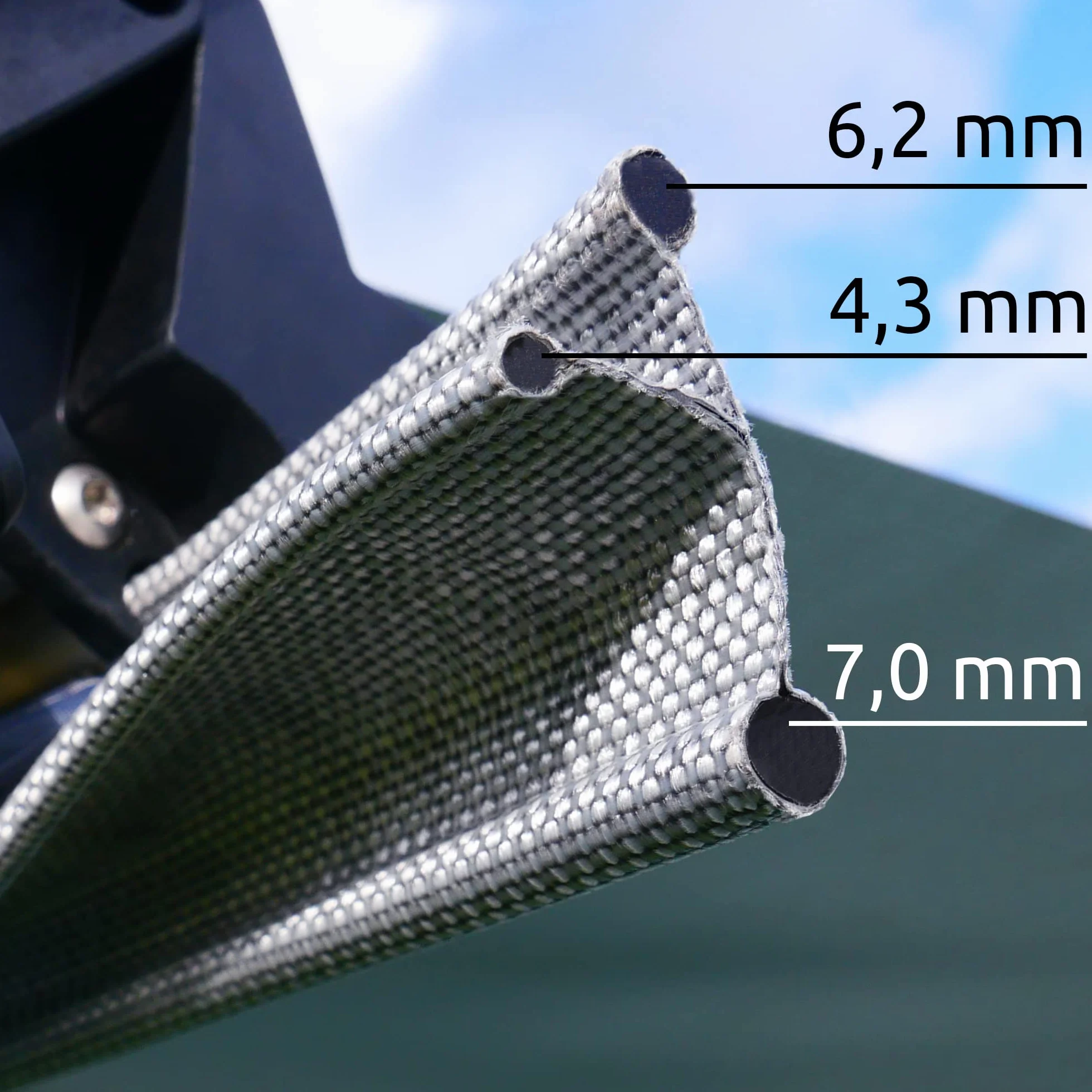 your GEAR Sun & Rain Blocker – przednia ścianka markizy lub ściany boczne do markizy – różne rozmiary – ochrona UPF 50+, słup wody 5000 mm, 3 paski o Ø 4,3 6,2 i 7 mm, szerokości od 240 do 480 cm