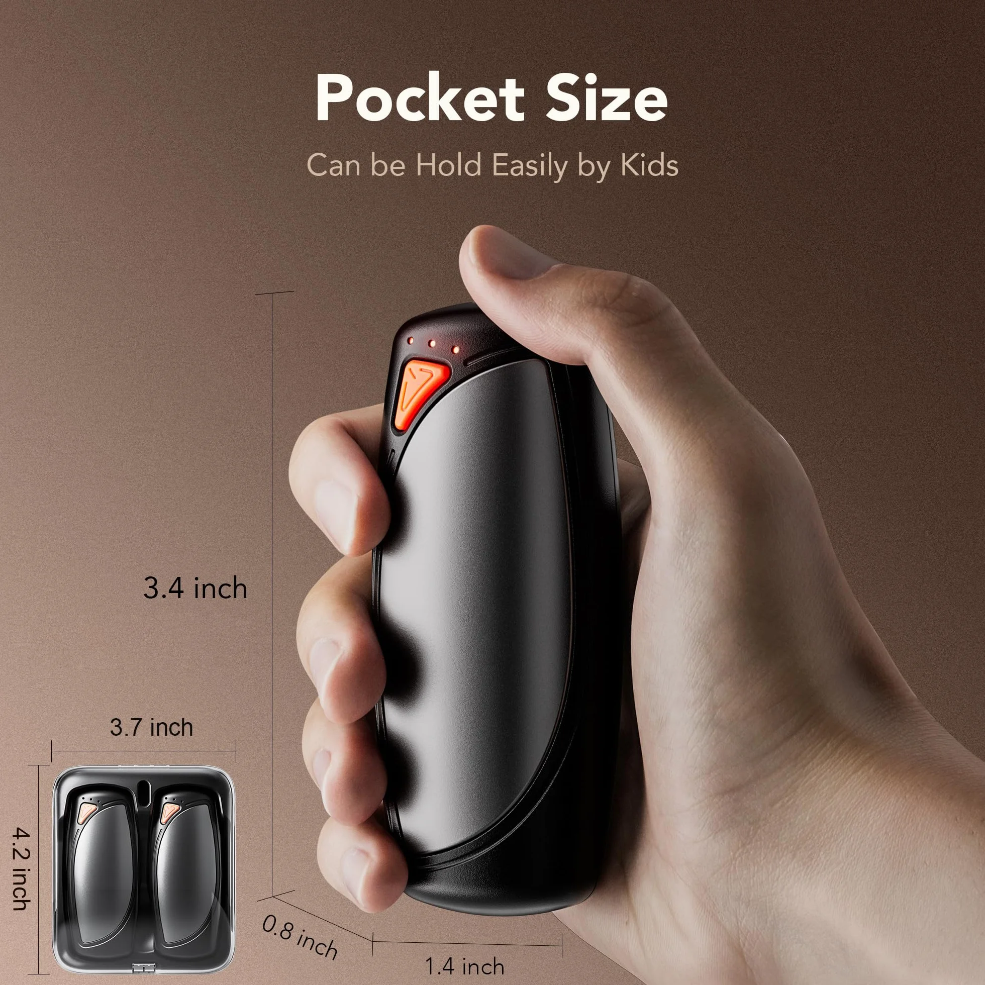 COTOP Elektryczny ogrzewacz do rąk, 2 sztuki, wielokrotnego użytku, z etui do ładowania, akumulator 14000 mAh, ładowany przez USB C, 3 stopnie ogrzewania, obustronne ogrzewanie do 55°C, prezent dla